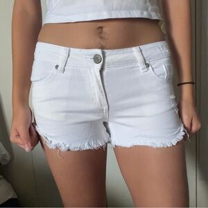 Blue Asphalt White Jean Shorts